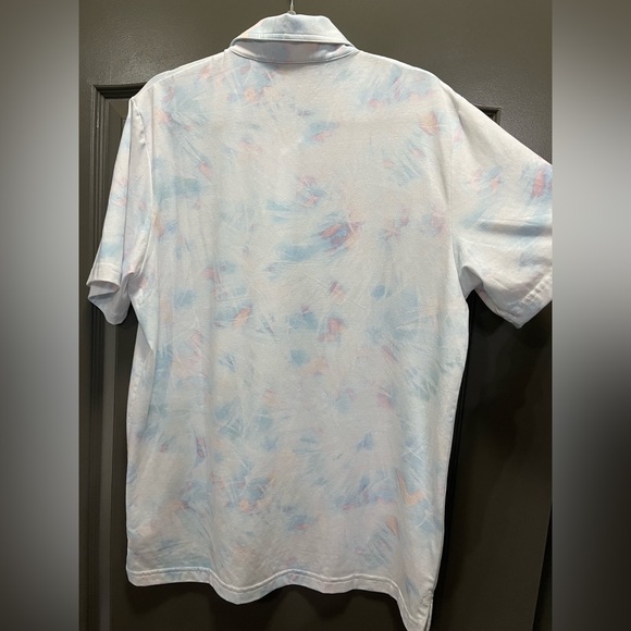 Travis Mathew Men's Light Blue and Pink Polo Shirt Size L - Picture 7 of 7
